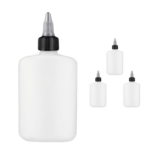 Juego de 4 recipientes para aliños de HDPE de calidad alimentaria, 120 ml, diseño a prueba de fugas, dispensador de líquidos, accesorios de cocina, dispensador de aceite