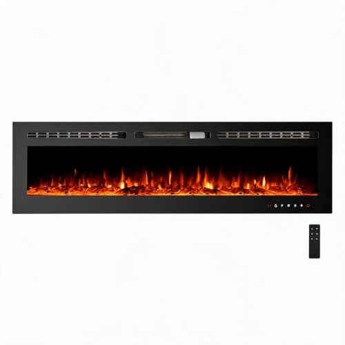 Image of 3-in-1 Electric Fireplace Heater 72" Wall Mounted/Recessed/Freestanding