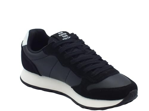 SUN68 Sneaker Running Tom baskets confortables en cuir noir
