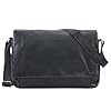 STILORD 'Lonzo' Vintage Sac à l'Épaule pour Hommes Femmes Sac Messager Ordinateur Portable 15,6 pouces Sacoche Bandoulière Besace Cuir, Couleur:noir #1