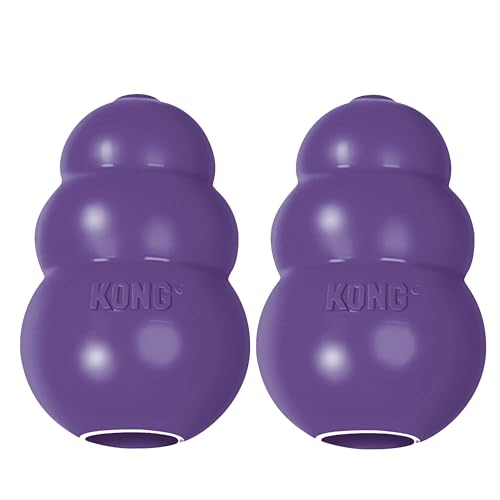 KONG Senior - Dog Toy with Gentle Natural Rubber - Durable Dog Toy for Older Dogs - Use Treats with Stuffable Chew Toy - Treat Toy for Chewing & Fetching - for Small Dogs (Pack of 2)