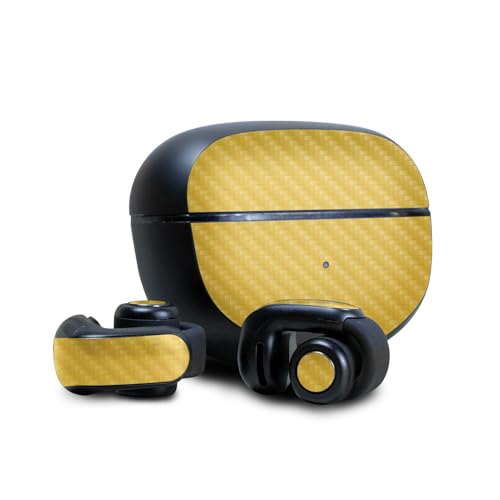 Image of Carbon Fiber Skin Compatible with Bose Ultra Open Earbuds - Solid Marigold - Premium 3M Vinyl Protective Wrap Decal Cover - Easy to Apply | Crafted in The USA by MightySkins