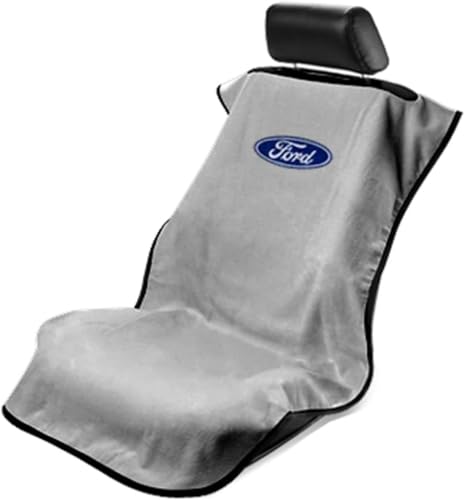 Seat Armour Seat Protector Towel for Ford – Soft Machine Washable Car Seat Cover Towel – Easy to Install, Multipurpose Car Seat Towel – Gray