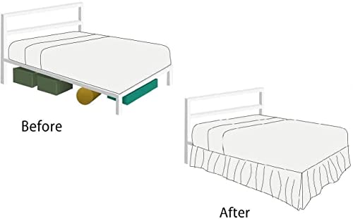 Crown Bedding Dorm Room Bed Skirt - College Dorm Bed Skirt - Long Bed Skirt Dorm - Extra Long Dorm Room Bed Skirt - 100% Microfiber - White #TOP5