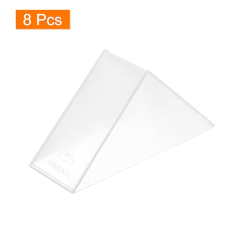Image of uxcell 8Pcs Plastic Corner Protectors 30x95mm Right Angle Shape Glass Corner Guards Cushion for Corner Protection of Glass, Mirror, Tile, White