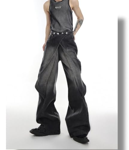 Men's Vintage Flared Leg Denim Jeans Classic Bell Bottom Denim Pants Wide Leg Pants Y2K2