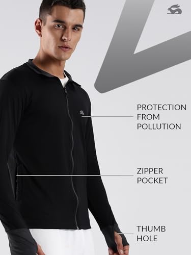 Image of ADRO Sunscreen Jacket for Men UV Sun Advanced Protection Running Jackets For Men Biker Jackets with Zipper Sports jacket for men