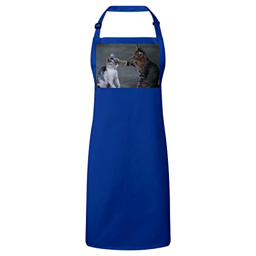Tablier maman mignon tigres bleu et chaton pour la cuisine