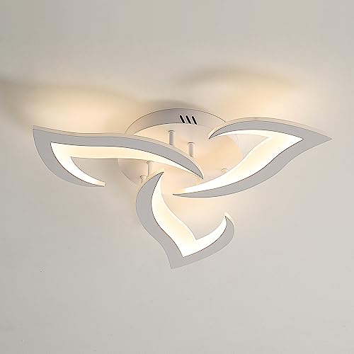 Dorlink LED Ceiling Light, 36W 3240LM Modern Design Ceiling Lighting, 3 Lights Living Room Ceiling Light Acrylic White Flower Fittings Ceilings for Bedroom, Kitchen, Dining Room 3000K Warm White