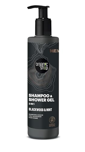 CHAMPÚ Y GEL DE DUCHA VIGORIZANTE 2 EN 1 «CORTEZA DE ROBLE Y MENTA» DE ORGANIC SHOP, 280 ML