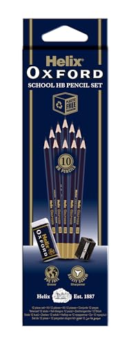 Helix - Helix Oxford X10 HB Pencils with Plastic Sharpener and Eraser - -10%
