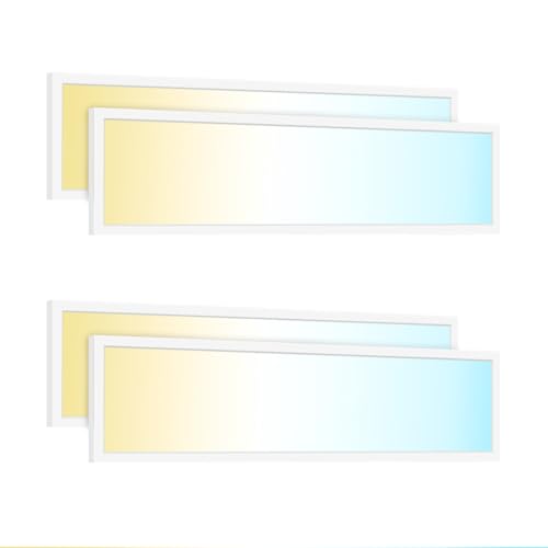 Sunco 4 Pack 1x4 LED Flat Panel Lights 3CCT Selectable 30-50W Dimmable