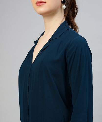 Image of Women's Regular Fit Cotton Blend Shirts with Wingtip Collar