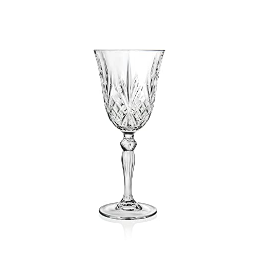 RCR Cristalleria Italiana S.p.a. Linea Melodia | Calici da Acqua Vino Rosso e Bianco in Vetro Bicchieri Moderni Set 6 Biccheri di Cristallo da 27 Cl