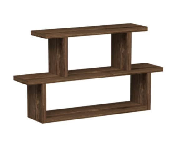 Image of Furniture Cafe Modern Wooden Wall Mounted Shelf - Multi-Tier Display Rack for Living Room, Bedroom, and Office Decor (Brown)