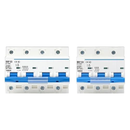 Disjoncteur monophasé 125A DZ47-125 triphasé 3P pour tableau électrique