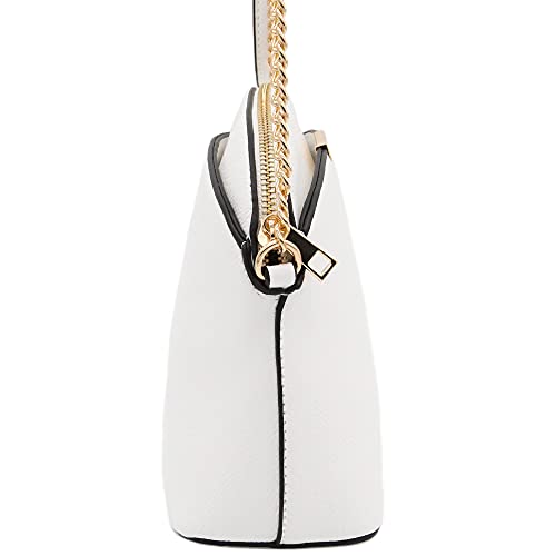 Image of FashionPuzzle Faux Leather Small Dome Crossbody Bag with Chain Strap