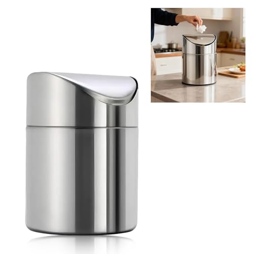 DYOUen Papierkorb Desktop Mini Mülleimer Edelstahl...