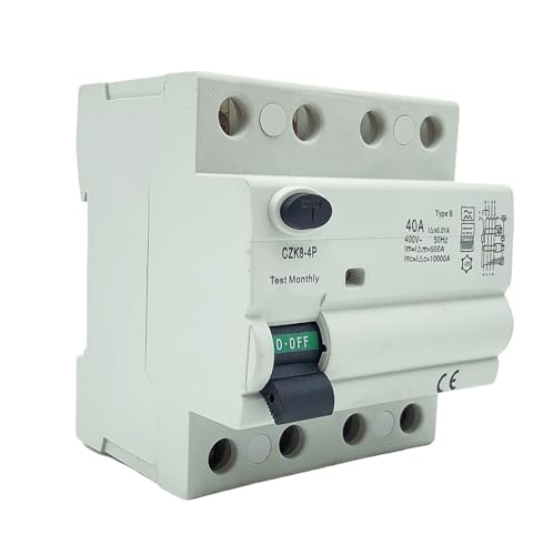 Disjoncteur Type B 400V 4P 63A 30mA pour protection électrique triphasée