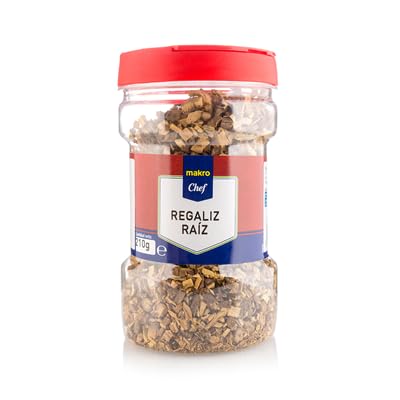 Variedad de Especias y Hierbas Makro Chef: Cilantro, Hierbabuena, Hinojo, Orégano, Piñones y Regaliz en Diferentes Formatos - Ideal para Cocina Profesional y Hogar (1 BOTE, Regaliz Raíz 210g)