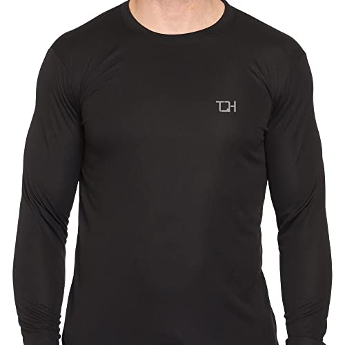 Image of TQH Full Sleeve T Shirt for Men | Pack of 2 T-Shirt for Man Full Sleeve | Gym Workout | Men's Tshirts | Slim Fit Polyester Round Neck Solid Sports T-Shirts for Running Training Casual Wear