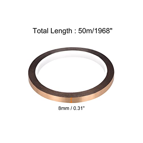 Image of MECCANIXITY Metalized Polyester Film Tape,0.31inch x 54.6yds. Adhesive Mirror Finish Decor Tape for Detailing Accent Wall,Wardrobe Crafts Tape 50m x 8mm,Rose Gold Tone