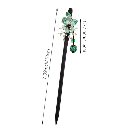 4 PACK Japanese Chinese Wooden Hair Stick, Hairpin with 4 Different Flower Styles, Retro Wooden Hair Accessories for Women Girls