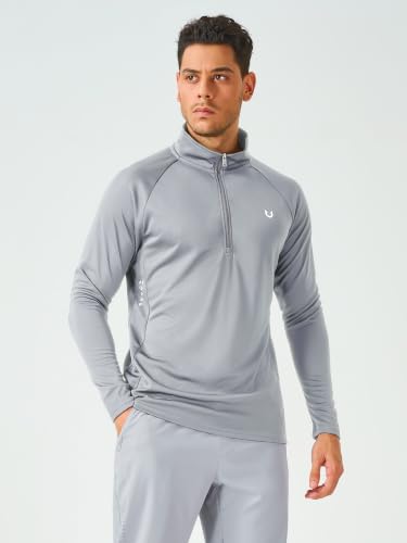Image of NORTHYARD Men's Quarter Zip Pullover Athletic Running Shirt Long Sleeve | 1 /4 Zip Top, Quick Dry Lightweight, Moisture Wicking Breathable, Reflective Strips, Performance Workout Gym, Hiking Sports