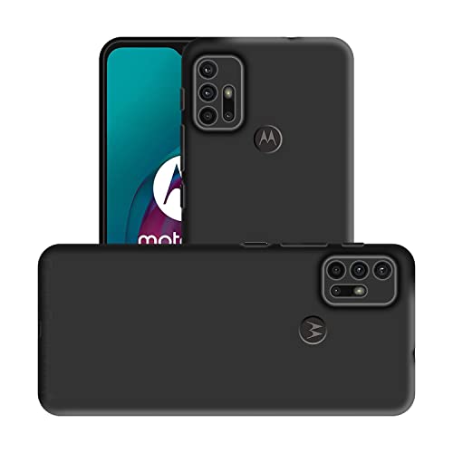 Image of Case Creation Liquid TPU Silicone Cover for Moto G10 Soft Case,Anti-Dirty Slim Case Frosted Matte Cute Candy TPU Raised Bezel (Splash of Color) Back Case Cover for Motorola Moto G10 -Black