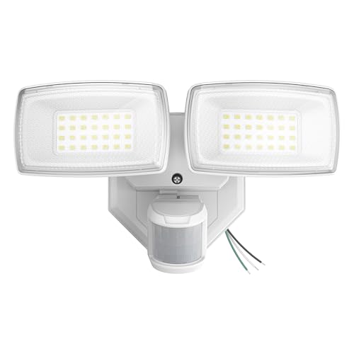 Onforu 32W 2 Head Motion Sensor Outdoor Lights, 3200LM 6500K LED Security Light Hardwired, Dusk to...