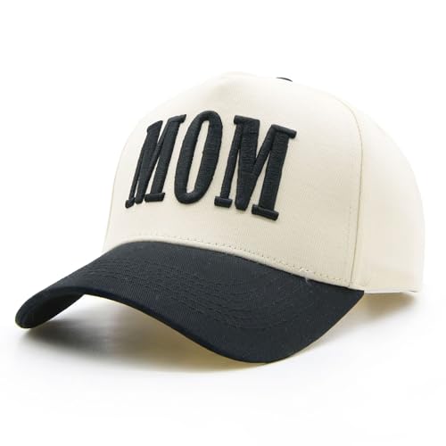 YQZUWUXE Womens Mom Trucker Hat Vintage Snapback Mama Baseball Cap Trendy New Mom Gifts 2026 Mothers Day Outfits for Mommin Black
