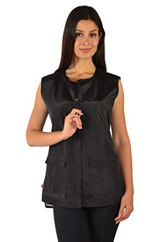 Ladybird Line 745 – Ladies Black Waterproof and Hair Repellent Vest Ideal for Pet Groomers (X-Small)