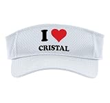 I Heart Cristal First Name I Love Personalized Stuff Sport Sun Visor, Adult, One Size, White