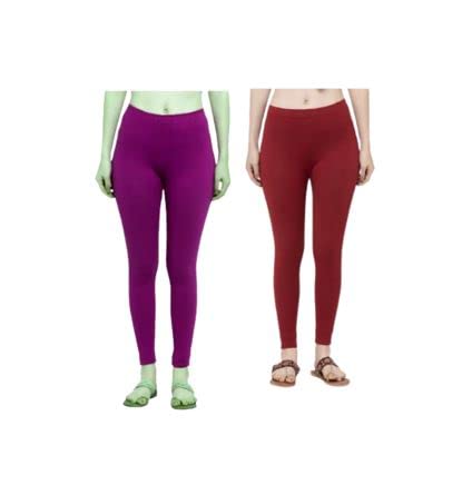 Solid Ankle Length Leggings Combo for Women_3001TW_XS_2_BAZ Multicolour-picture-45