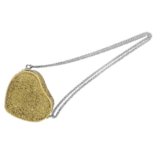 Beimus Petit sac à bandoulière en forme de cœur étincelant avec paillettes pour femmes et filles, doré