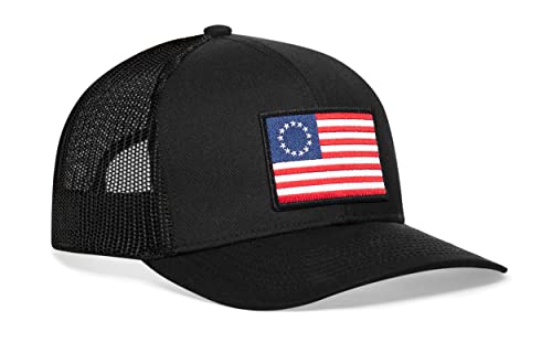 Image of HAKA American Flag Trucker Hat - USA Flag Mesh Snapback Cap for Men, Women & Golf, Patriotic Baseball Dad Hat