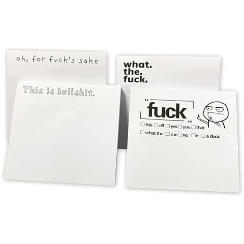 Kingdong Funny Sticky Noteds What The F*ck Sticky Note Pads, Funny Sassy Rude Note Pad- Fresh Outta Fcks Pad Sarcastic Notepads Gifts for Adults Co-Workers Middle Finger Gifts Cover