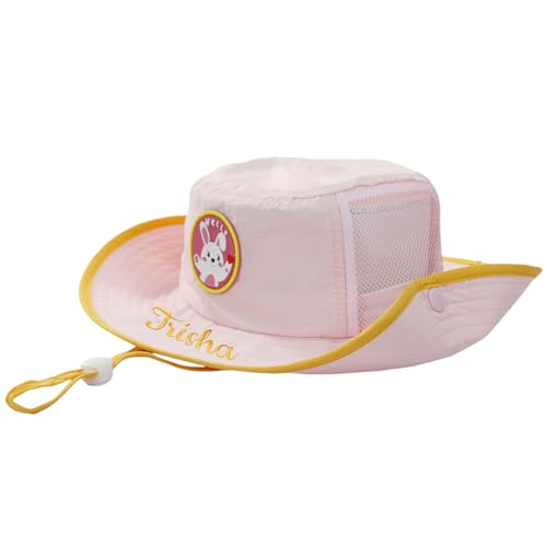 Personalized Embroidered Baby Bucket Hat, Custom Toddler Mesh Sun Hat Wide Brim Beach Hat UPF50+ for Boys Girls
