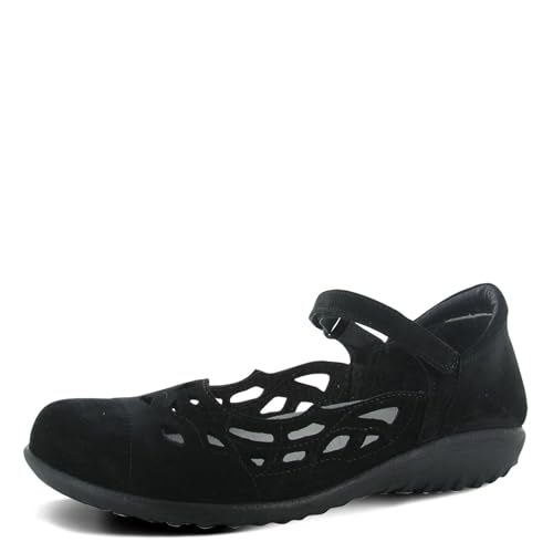 NAOT Footwear Women's Agathis Mary Jane Black Velvet Nubuck 8 M US