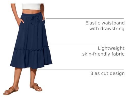 Image of Witsmile High Waist Tiered Skirts for Women Flowy Skirts for Women Long Length with Pockets 2026 Fashion Trendy