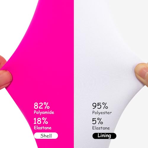 Belovance Girls Swimsuits One Piece Athletic Bathing Suit Size 6 7 Double Adjustable Straps Back Cutout Sporty Color Block Kids Children Pool Beach Swimwear Quick Dry (Rose Red, 6-7 Years)3