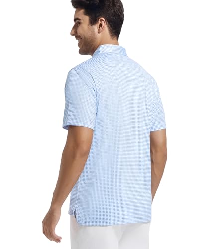 Alex Vando Mens Golf Shirt Moisture Wicking Classic Print Golf Shirts for Men