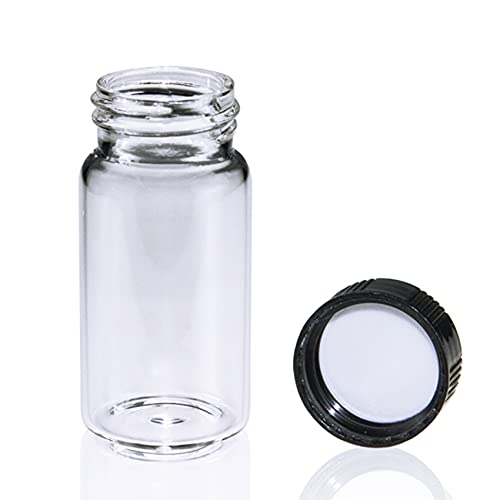 Alwsci 20Ml Sample Vial With 24-400 Black Closed Cap, Pe Liner, 2Ml 9Mm Hplc Vial #TOP1