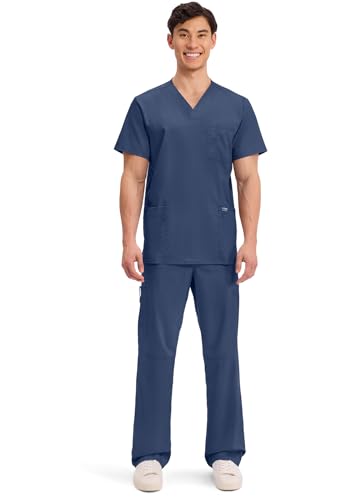 Image of Cherokee WW Revolution V-Neck Scrub Top for Men with 3 Pockets