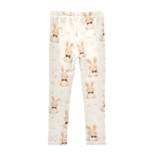 Cute Bow Rabbit Girls Leggings Soft Stretch Workout Yoga Dance Pants for Kids Casual Tights2