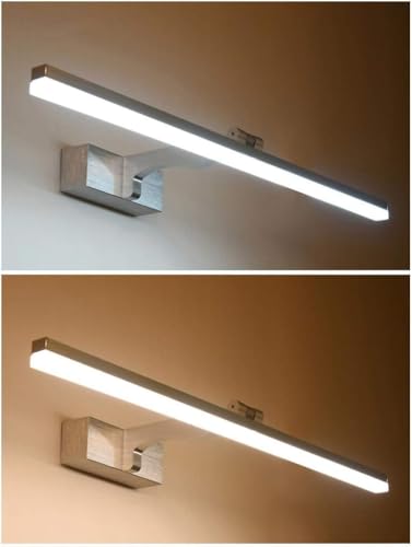 Lampe de miroir LED étanche argentée pour meuble de salle de bain moderne