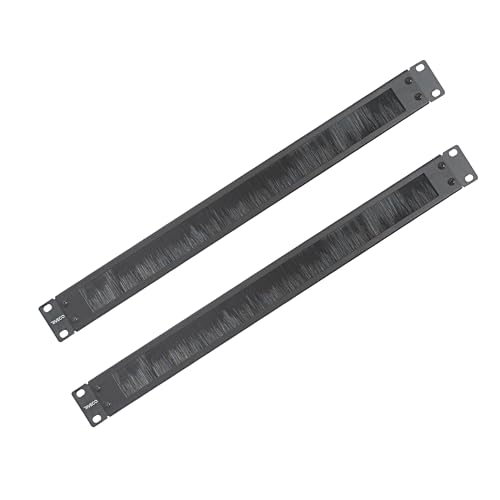 RIVECO 1U Brush Panels for Rack Cable Management Server Rack Cable Organizer 1U Brush Managers for 19 Inch Network Rack Mount Black 2 PCS