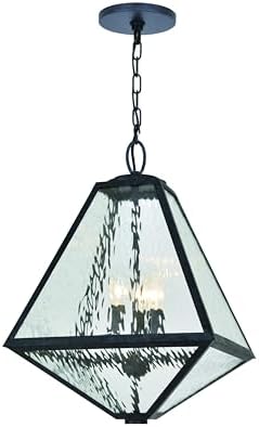 Crystorama Brian Patrick Flynn Glacier 3 Light Black Charcoal Outdoor Pendant