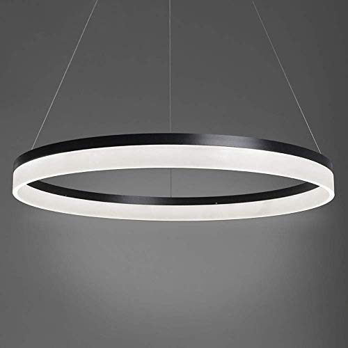 Lustre suspension LED design noir de 40cm pour éclairage de salon