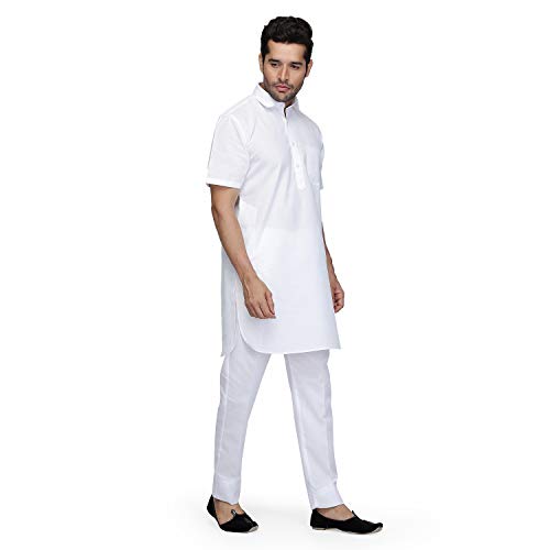 Aakrati Men's Tunic Cotton Pathani Style Set Indian Pakistani Traditional Wear/Indian Punjabi Desi Kamij Pyjama Set3